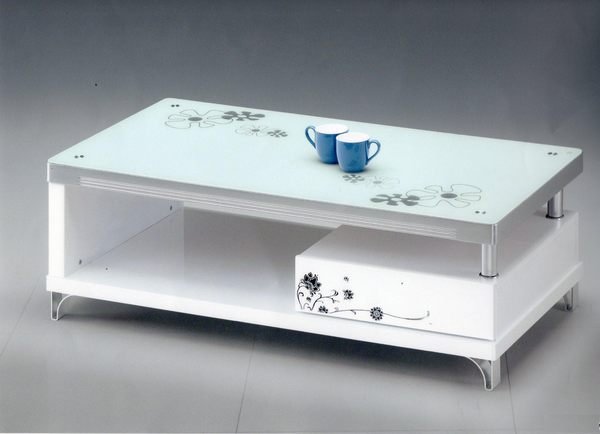 【尚品傢俱】602-21 冷翡翠 4尺白色玻璃大茶几