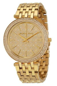 『Marc Jacobs旗艦店』 Michael Kors 金色時尚晶鑽圖騰薄型鋼帶都會腕錶