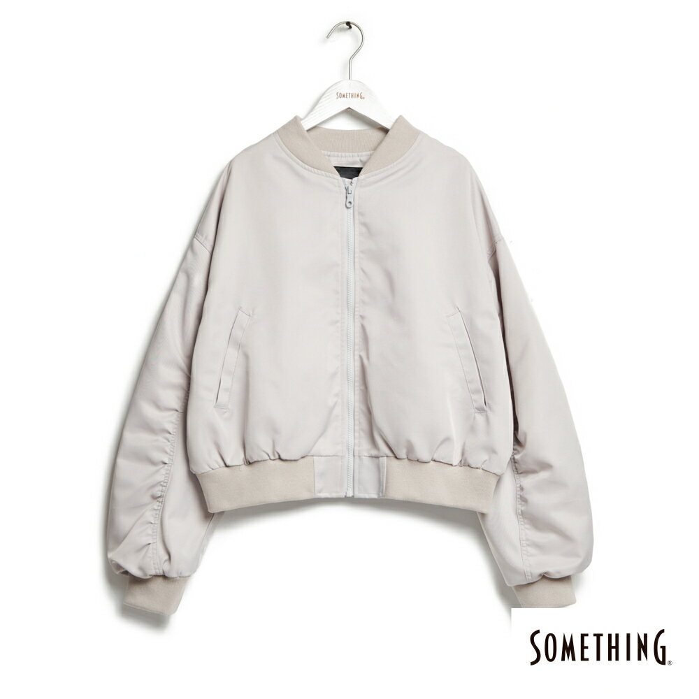 SOMETHING 女款 飛行夾克外套 (淺灰色)