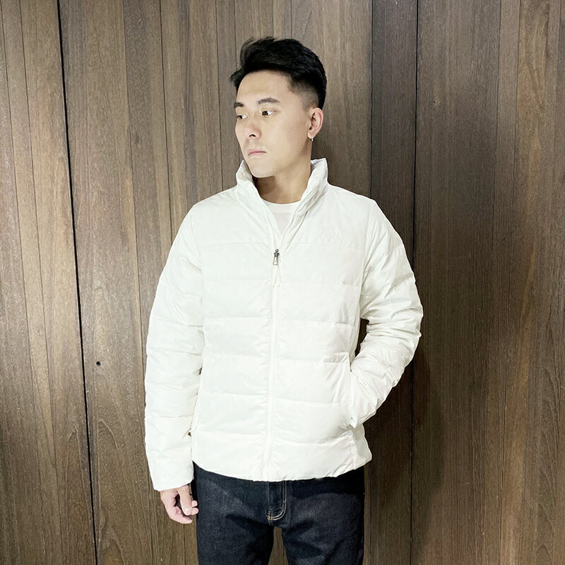 美國百分百【全新真品】THE NORTH FACE 羽絨外套 立領 女款 TNF 防寒 防潑水 logo 白色 DE52