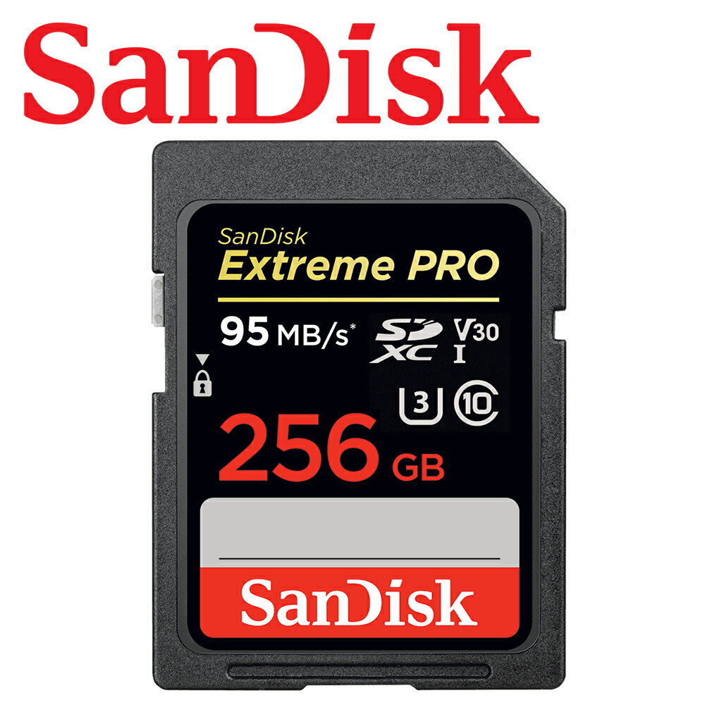 【公司貨】SanDisk 256GB 95MB/s Extreme PRO SD SDXC U3 V30 記憶卡