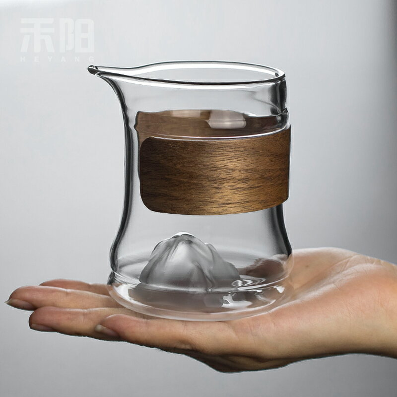 禾陽 玻璃公道杯日式透明分茶器耐高溫家用茶海山巒加厚防燙公杯