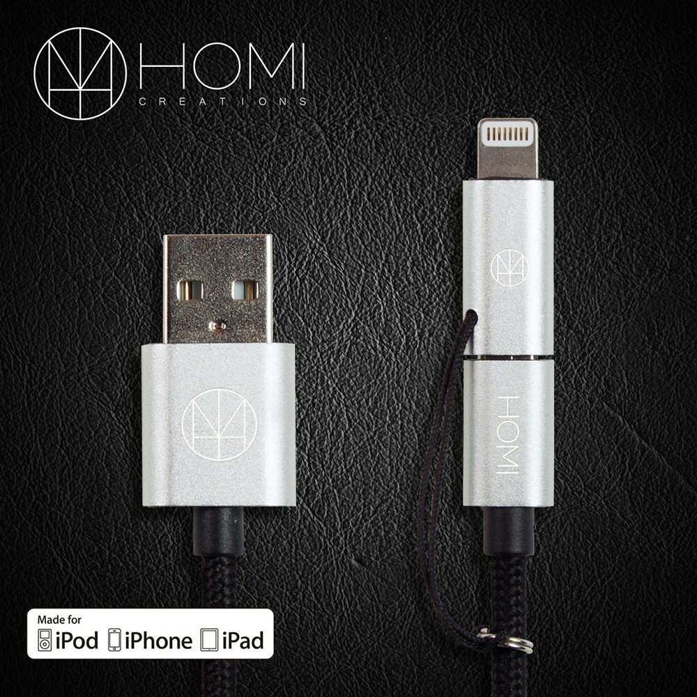 HOMI│MFI蘋果認證 Lightning & Micro USB to USB Cable 傳輸充電線│兩色