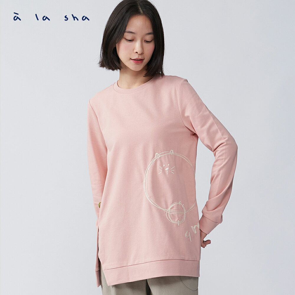 a la sha 下襬開衩長版T