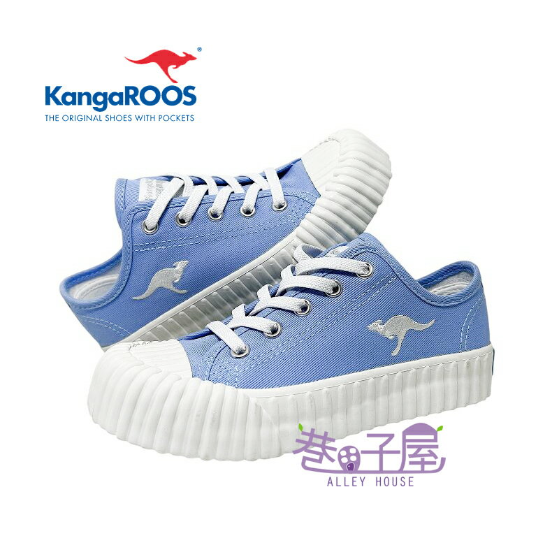 【出清福利品】KangaROOS美國袋鼠鞋 童鞋 鬆緊帶 防滑 餅乾鞋 帆布鞋 [KK11906] 藍 MIT臺灣製造【巷子屋】