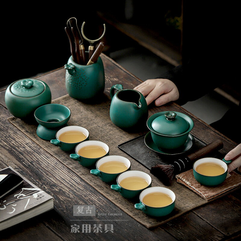 尚巖 家用茶具套裝茶壺茶杯整套客廳辦公室泡茶套裝6杯