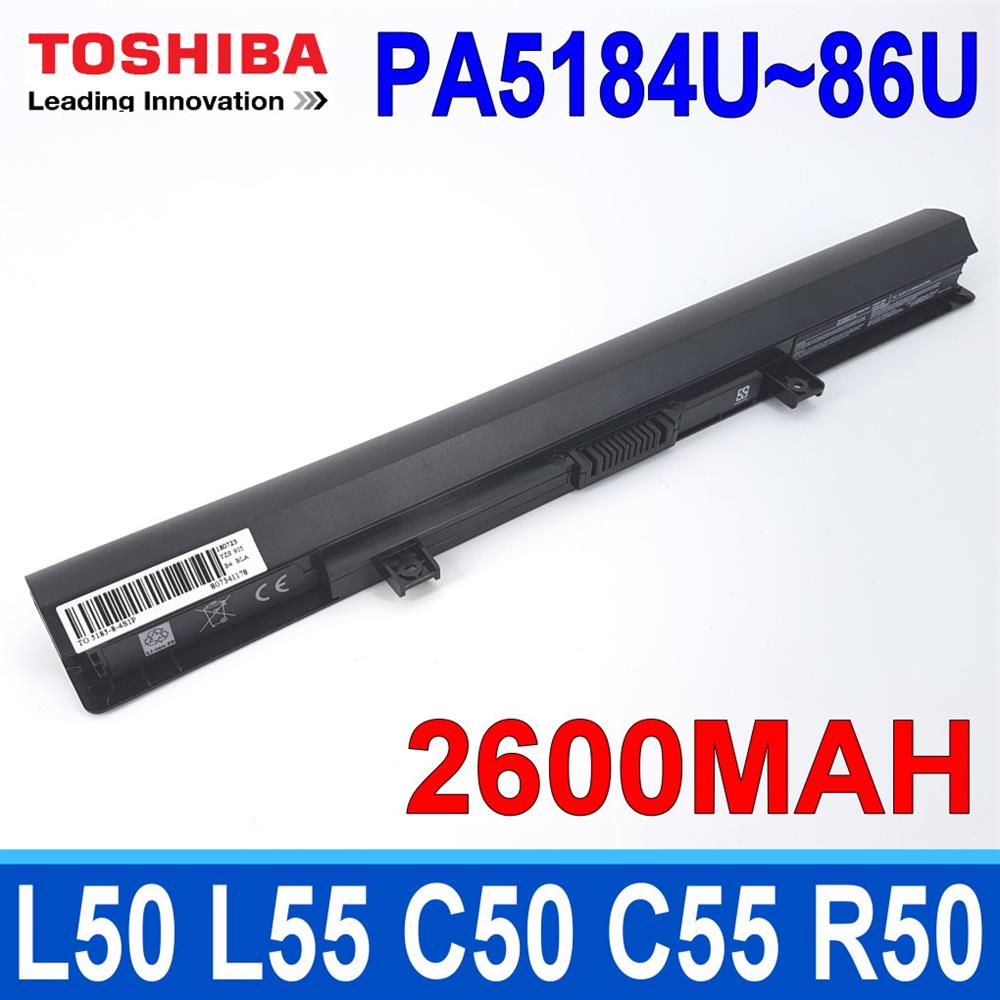 TOSHIBA 4芯 PA5184U 電池 PA5185U PA5186U PA5195U Satellite C50-B C50D-B C50Dt-B C55-B C55D-B L50-B L50D-B L50DT-B L50T-B L55 L55D-B L55Dt-B L55t-B PRO C50-B S50 S50-B S55 S55-B S55DT R50 R50-B