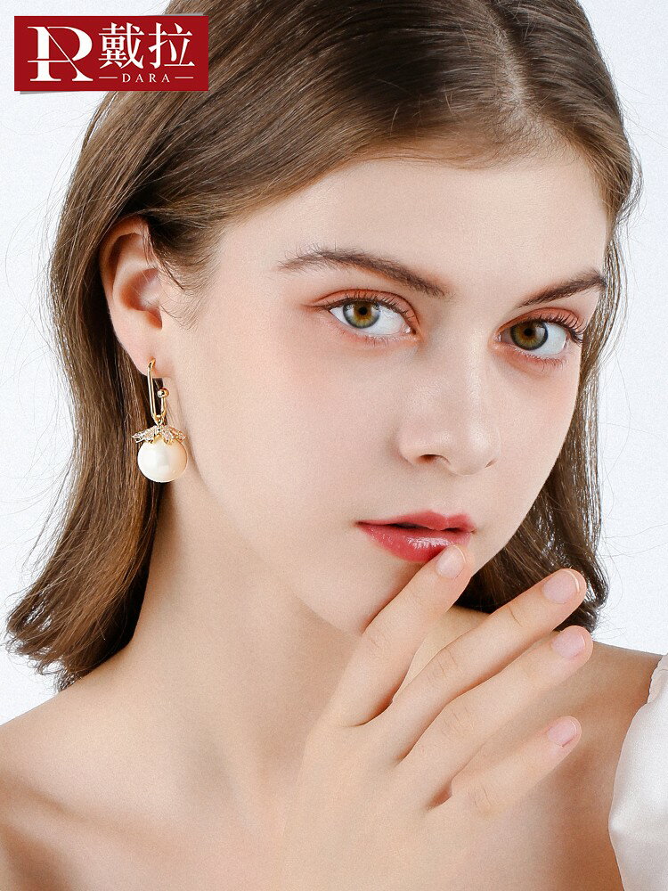 925銀針高級感大氣仿珍珠輕奢氣質耳環女 年新款潮小眾耳飾品
