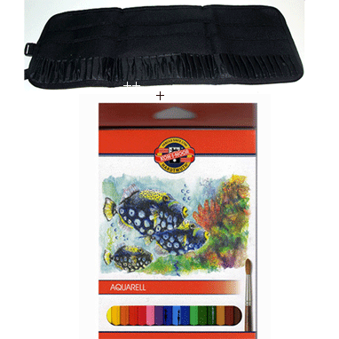 秘密花園捷克製KOH-I-NOR 36水性色鉛筆+筆袋(可置入36支筆袋)