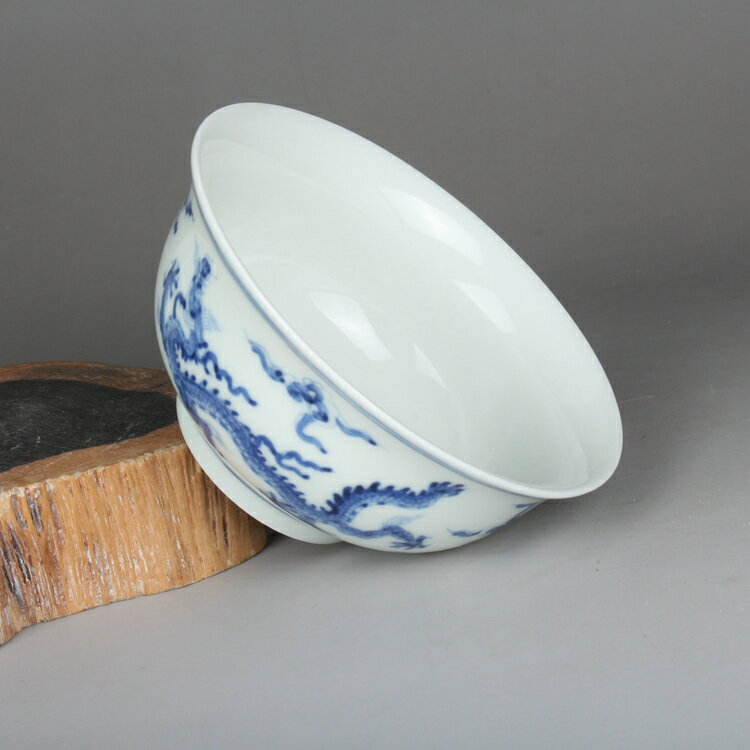 【定番人気，最新作】 ■BD157■大明成化年制款 闘彩 龍紋杯2客 古陶磁器 古玩旧蔵 時代物■