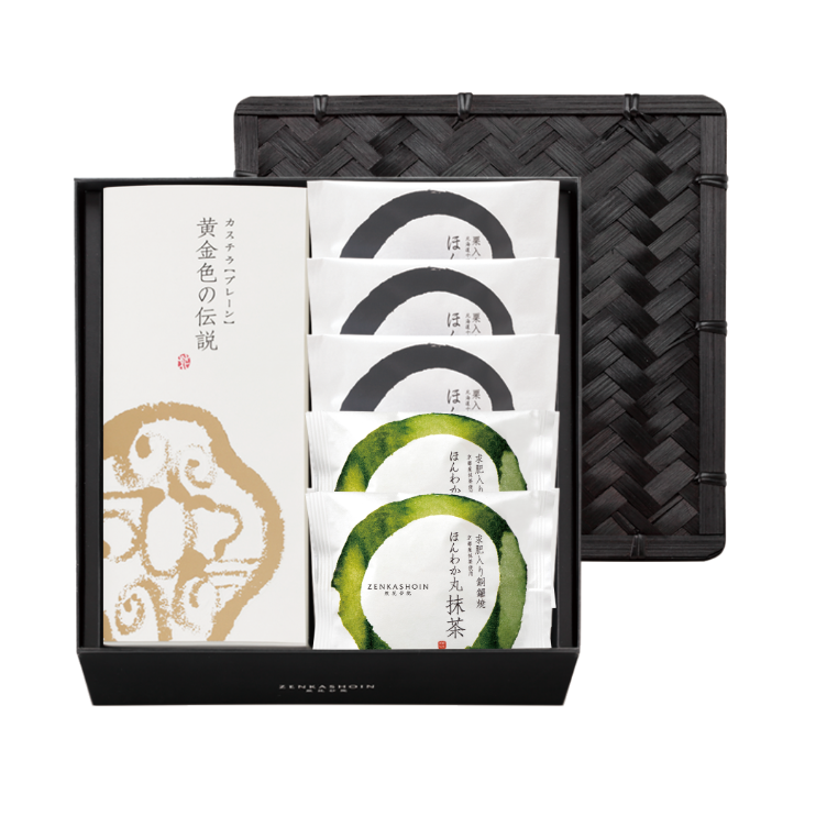 【季節限定】然花抄院 【若芽】 日式和菓子 日本甜點(原味長崎蛋糕x1、原味銅鑼燒x3、抹茶銅鑼燒x2)