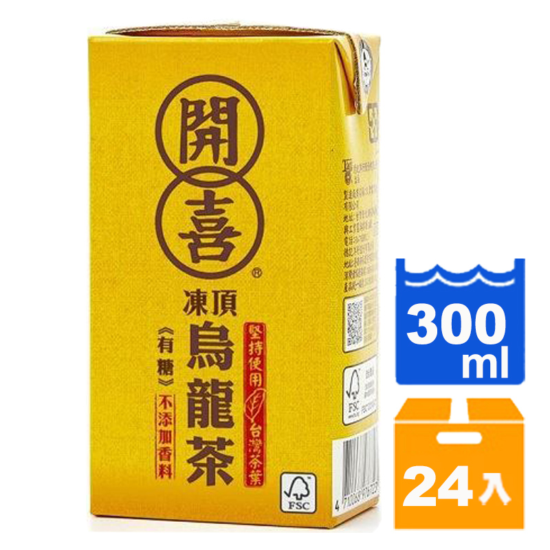 開喜 凍頂烏龍茶-有糖 300ml (24入)/箱【康鄰超市】