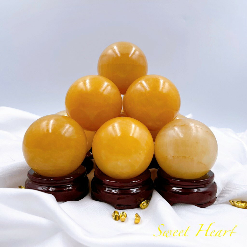 Sweet Heart 田芯開運精選 💯天然 黃玉球 黃玉 搭配七星陣 無摳無裂 5公分 保證天然美品 招財 納福 求財 1