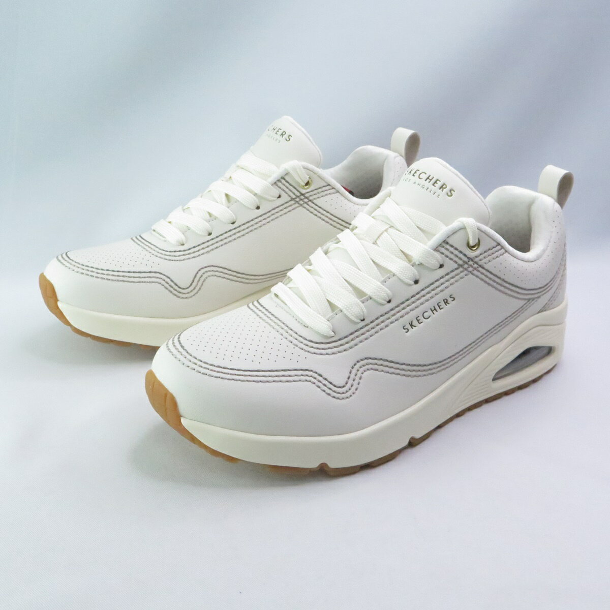 Skechers 183014OFWT 男休閒鞋 Uno Stitch Craft 氣墊 米白【iSport愛運動】