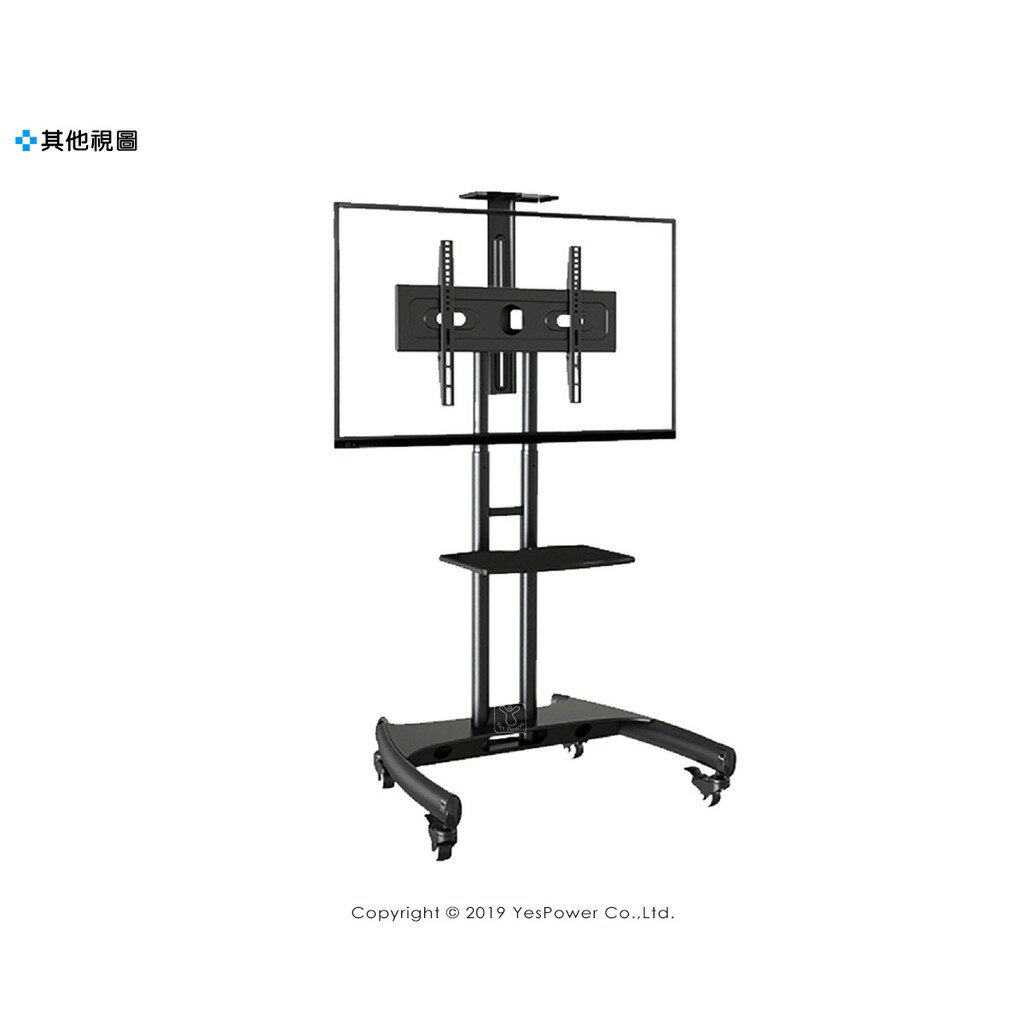 LED-M01 32-65吋液晶電視移動架/高強度鋼板/底座至電視架中心點高度103-153cm/隨附贈送置物棚板不加價 1