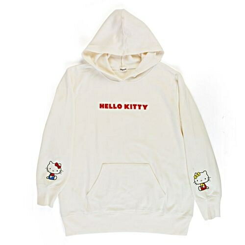 【震撼精品百貨】Hello Kitty 凱蒂貓 Sanrio HELLO KITTY內刷毛帽T/休閒連帽上衣(白)#66433 震撼日式精品百貨