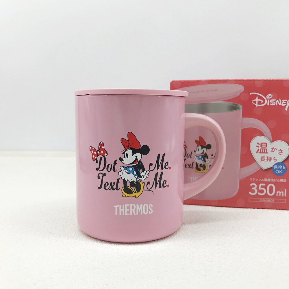 日本 迪士尼 x THERMOS 真空隔熱 保冷 保溫 馬克杯 350ml(粉色/米妮)｜小鶴日貨