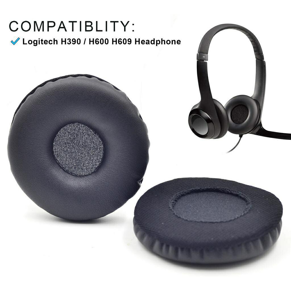 替換耳機罩適用於羅技 Logitech H390 H600 H609 耳機套 耳套 耳罩 海綿套 一對裝