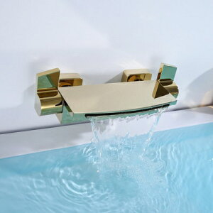 瀑布水龍頭 浴缸 蓮蓬頭 玫瑰金 金色 槍灰色 電鍍 全銅製造 隱形開關 單出水主體 雙出水手持花灑 兩款 現代