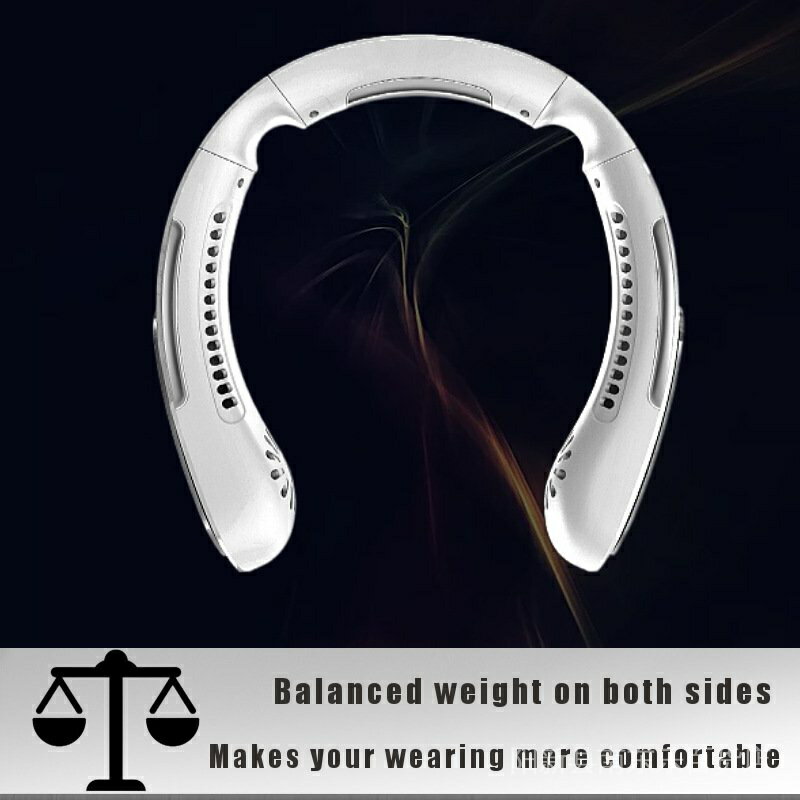 跨境專供升級款懶人戶外學生新款迷你風扇LED燈光掛脖子製冷風扇 3