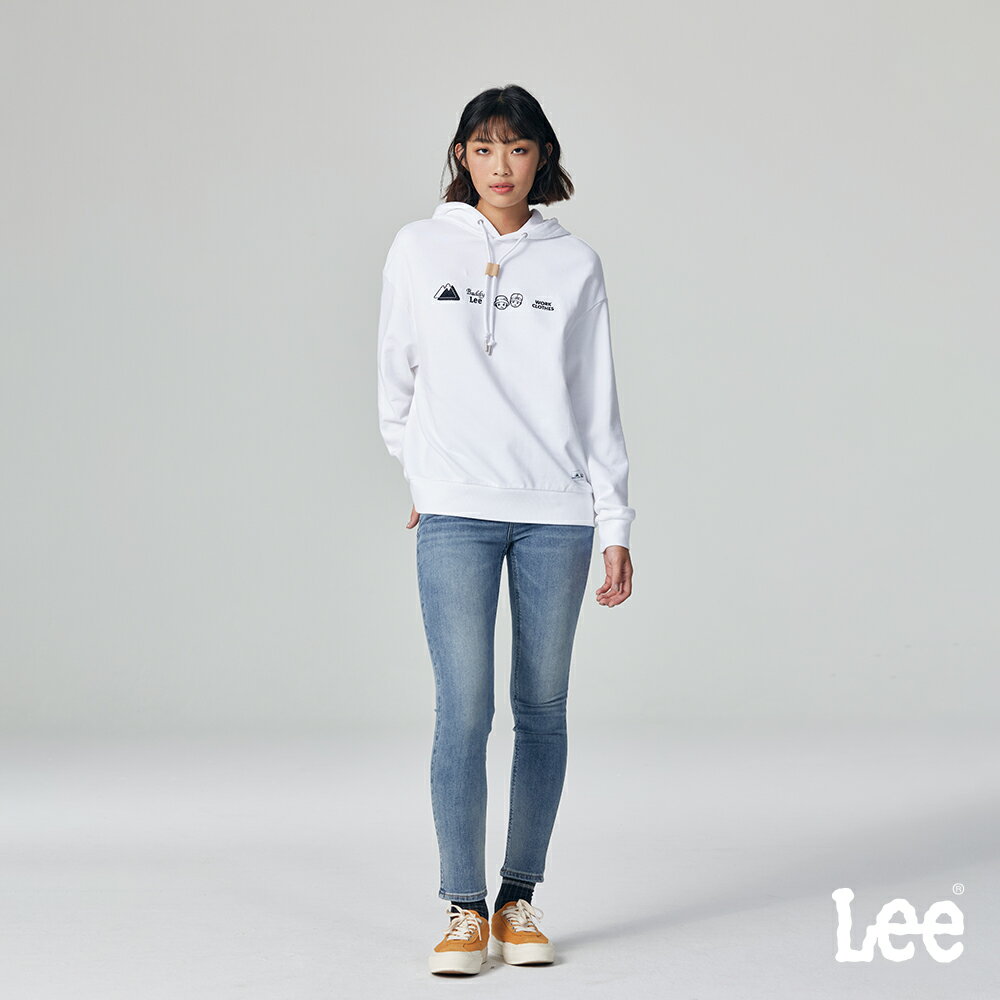 Lee 女款 418 中腰修身窄管牛仔褲 貓鬚 刷白 10.75oz | Modern
