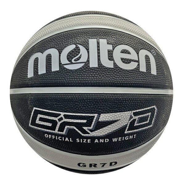 Molten [BGR7D-SBK] 籃球 7號 男子 室外 大學 橡膠 深溝 12片貼 彈力 韌性 抓感 黑灰