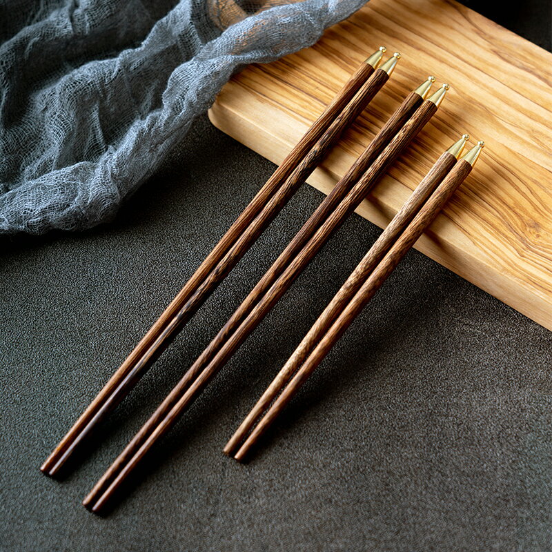 家用三口專用雞翅木筷子一人一筷一家人筷子套裝兒童餐具