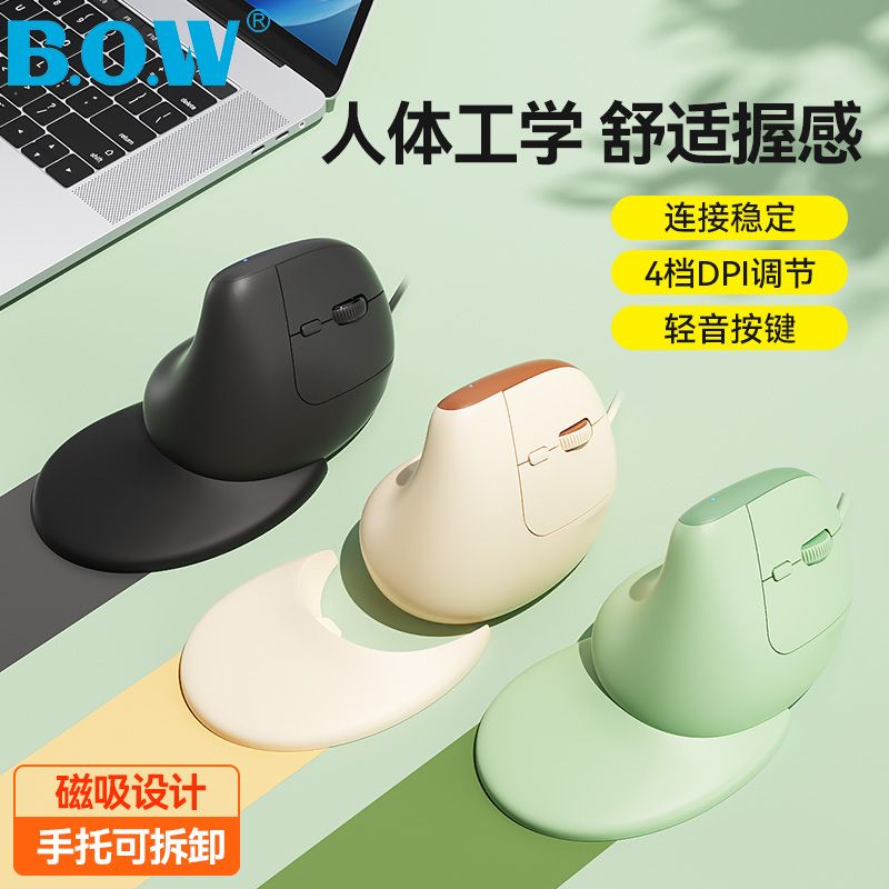 公司貨 免運 可開票 人體工學鼠標有線USB外接筆記本電腦高顏值女生靜音辦公室用