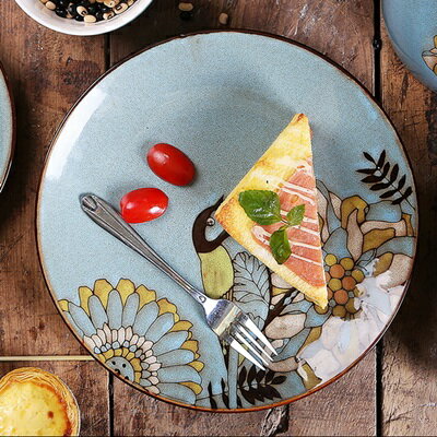陶瓷餐盤 創意西餐盤子(任兩款)-鳥語花卉手繪居家廚房用品5款73h18【獨家進口】【米蘭精品】