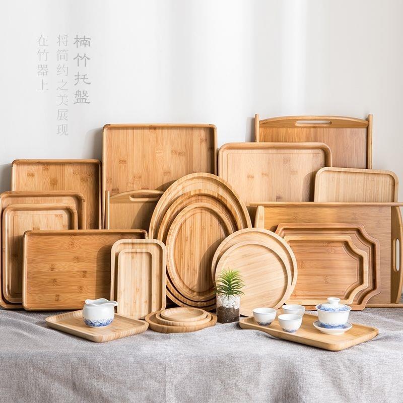 茶盤家用實木製竹茶具臺小型託盤放茶杯瀝水幹泡臺茶海簡易