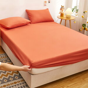 清新磨毛純色床笠單件防塵床罩席夢思防滑床墊1.8保護套1.5米床單