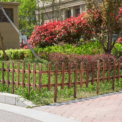 免運 8折下殺 花園圍欄防腐木柵欄戶外草坪圍欄木欄桿庭院菜地碳化籬笆裝飾護欄 公司貨 可開發票 0