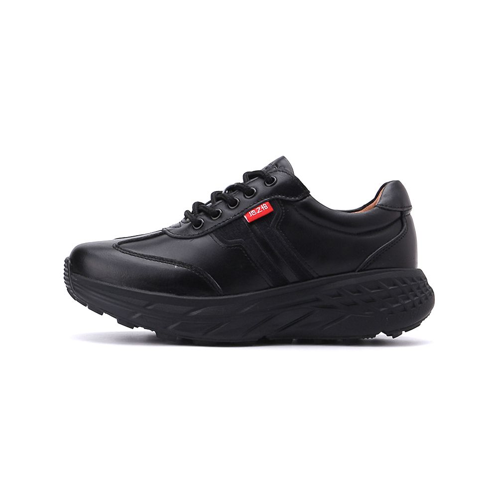 地之柏 兩線真皮休閒鞋 黑 女鞋 治裝激推