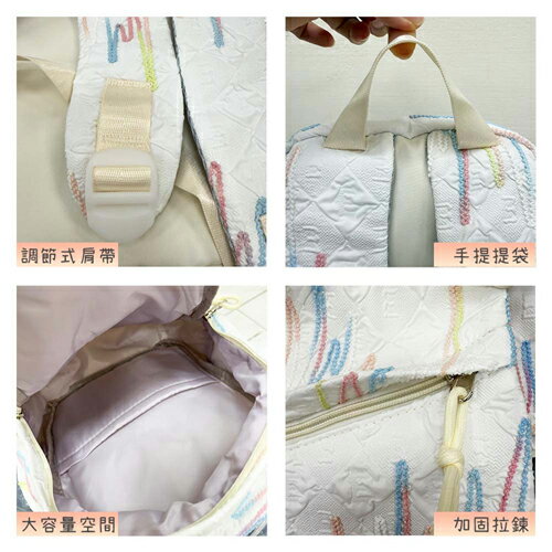 HENRAY亨睿 韓系INS風格潮流後背包(白/黑/粉)可愛 大容量 後背包 背包 書包 休閒 旅行 出遊 好搭【愛買】 3