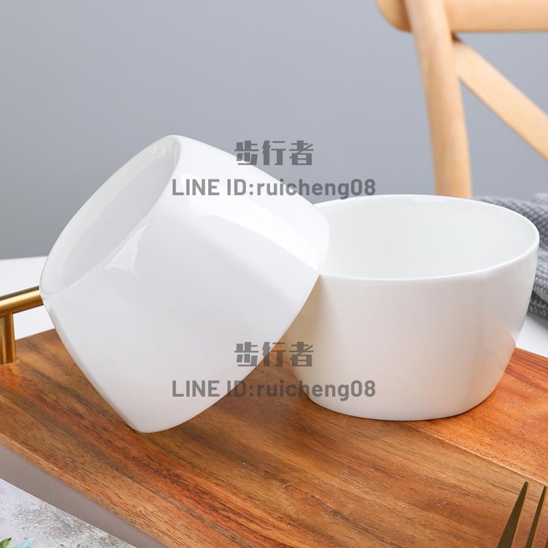 家用骨瓷吃飯韓式飯碗面碗四方小碗4個裝景德鎮個性陶瓷湯碗【步行者戶外生活館】