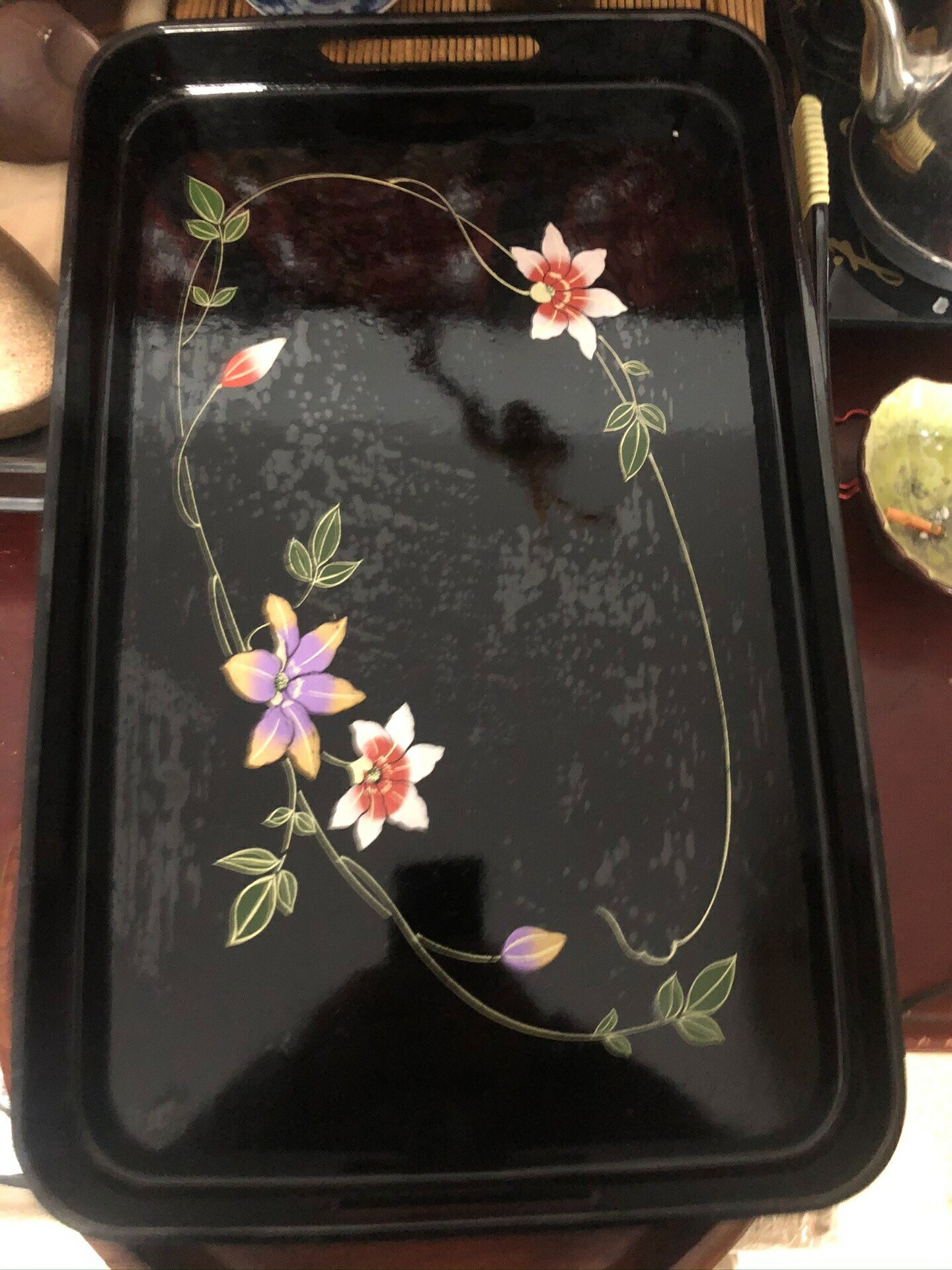 日本迴流金蒔繪實木大漆幹泡臺茶臺