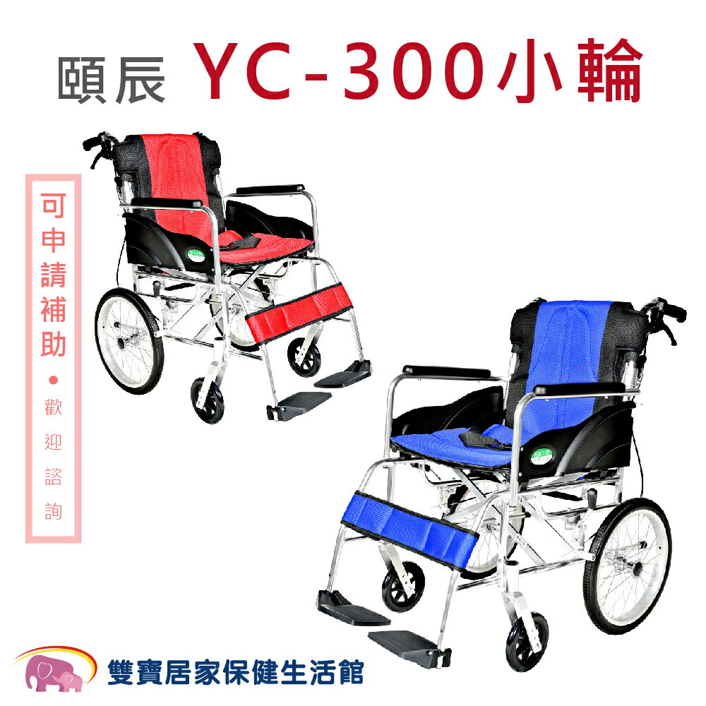 【免運贈好禮】頤辰鋁合金輪椅YC-300 小輪 看護型輪椅 機械式輪椅 輕量型輪椅 外出型 YC-867LAJ
