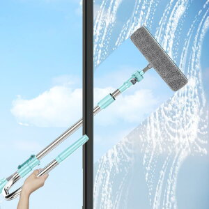 【現貨】擦玻璃器雙面伸縮桿高樓擦窗神器刮搽噴水玻璃刷清洗窗戶工具家用