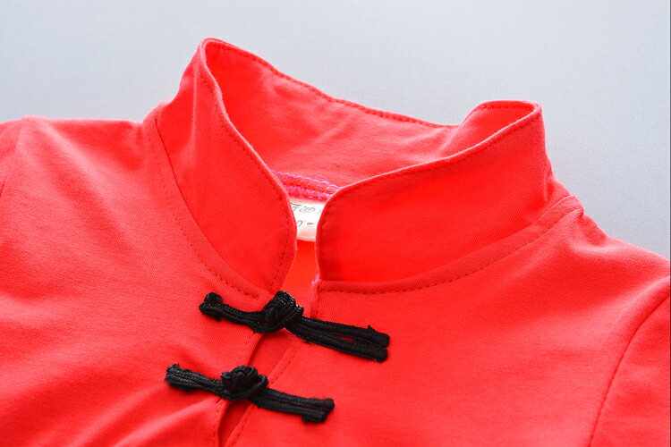 童裝男童漢服中國風兒童唐裝小孩套裝嬰兒寶寶夏季短袖復古兩件套 3