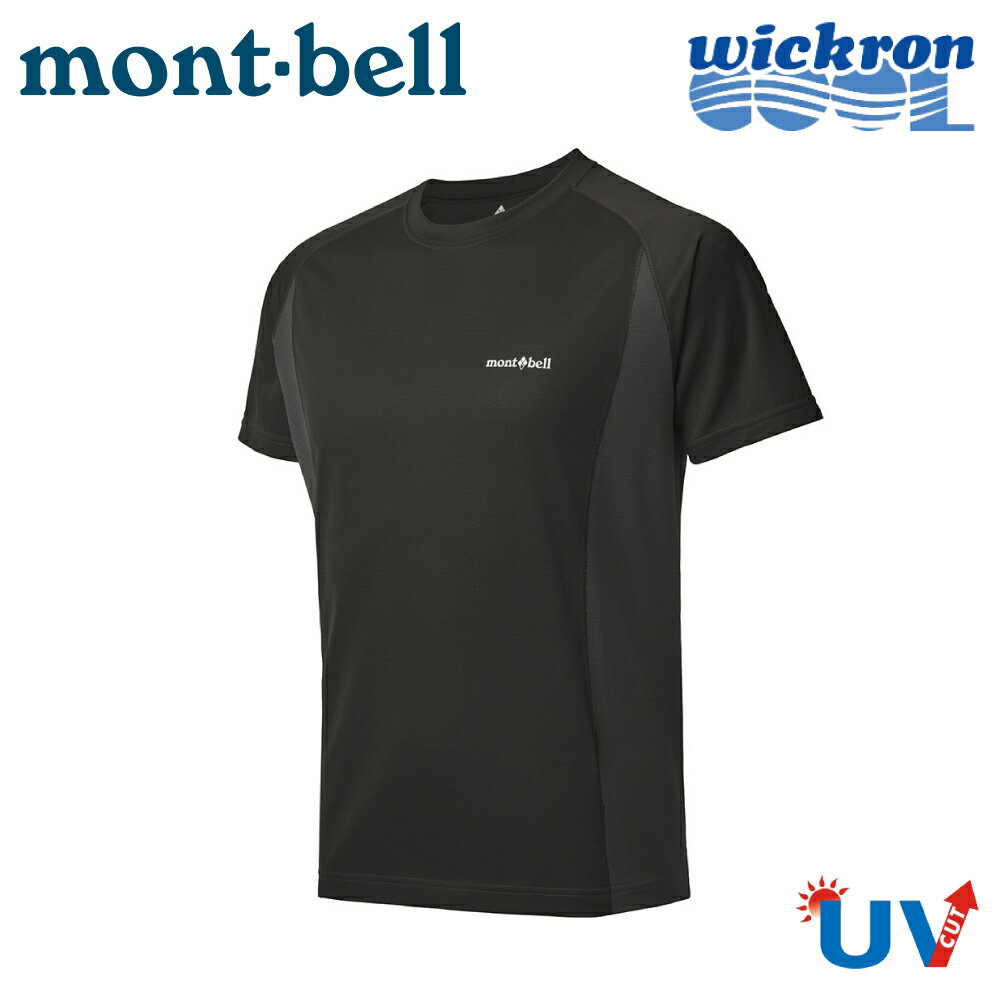 【Mont-Bell 日本 COOL T M'S 男排汗短T《黑》】1114627/短T/登山/排汗衫