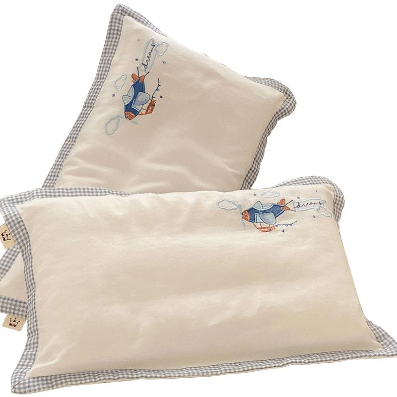 南極人全棉雙層紗兒童卡通枕頭套30x50純棉枕芯內膽套40x60單個裝