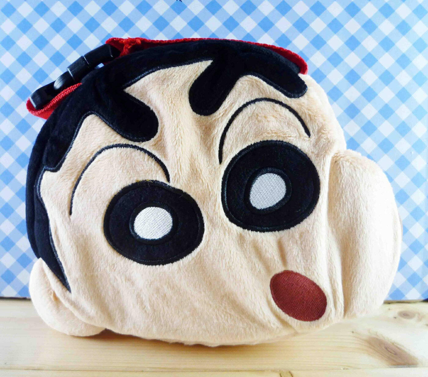 【震撼精品百貨】蠟筆小新 Crayon Shin-chan 小新造型絨毛收納包/斜揹包-小新大臉#02926 震撼日式精品百貨