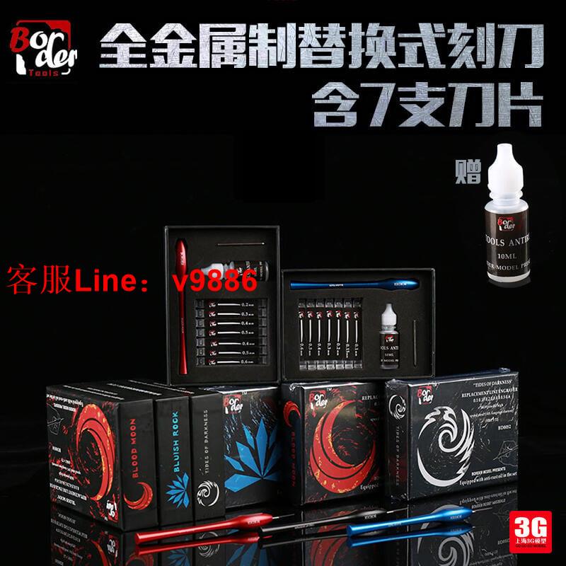 【應有盡有諮詢客服】【正品】邊境模型 全金屬制替換式刻線刀 雕刻刀 含7支刀片 BD00505152