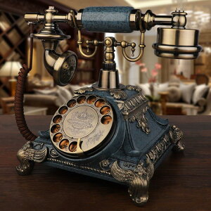 美式仿古電話機座機歐式復古家用辦公電話時尚創意旋轉無線插卡