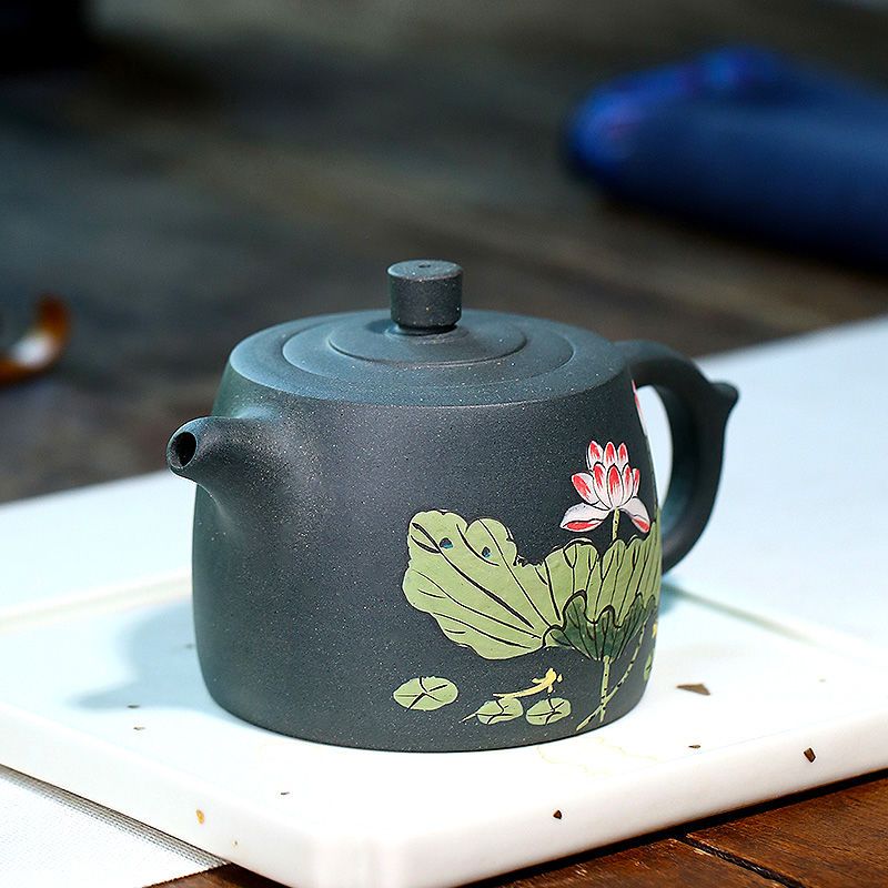 工廠直銷 免運 茶壺 紫砂壺 正宗宜興紫砂壺名家純手工泡茶壺家用功夫茶具套裝民國綠泥井欄壺特惠/可開發票Z1017 7