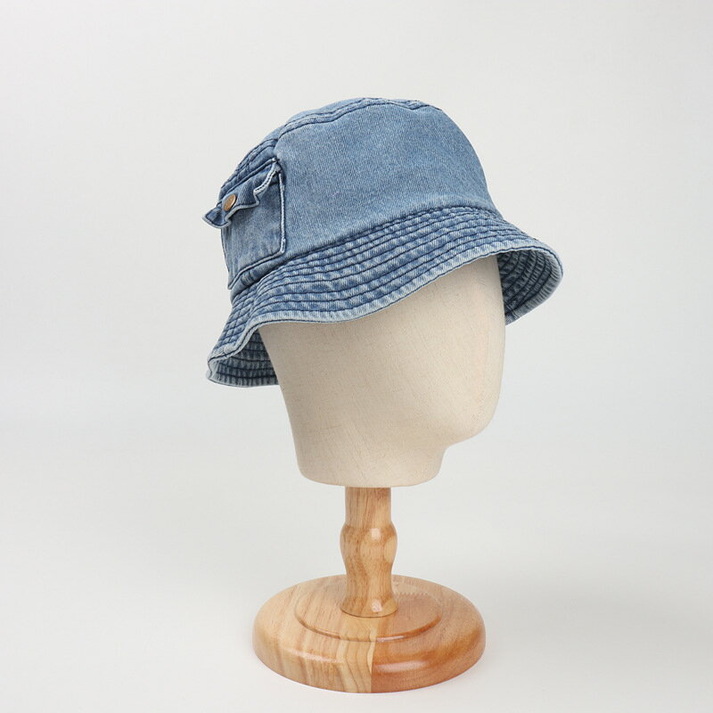 漁夫帽遮陽帽-復古小口袋短簷牛仔男女帽子3色74cq2【獨家進口】【米蘭精品】