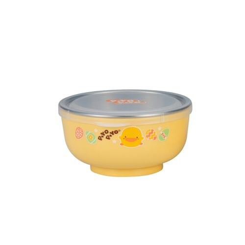 黃色小鴨-不鏽鋼雙層隔熱深餐碗300ml (附蓋)不鏽鋼內碗可以分開
