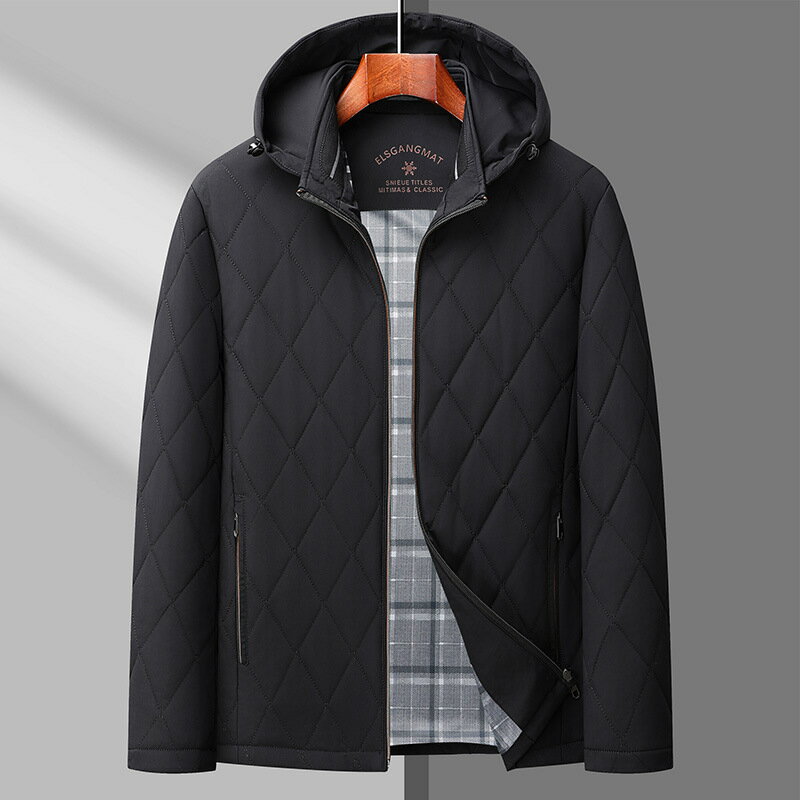 【巴黎精品】現貨+預購 鋪棉外套夾棉夾克-絲質休閒連帽商務輕便男外套2色a1iy8