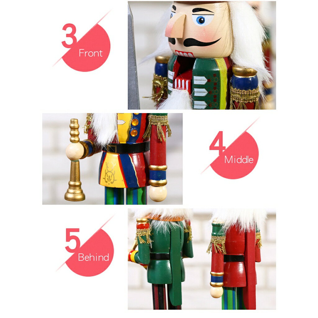 ISONA 30公分4款木質胡桃鉗士兵 胡桃鉗木偶 胡桃鉗人偶 胡桃鉗木偶人 擺飾品 1