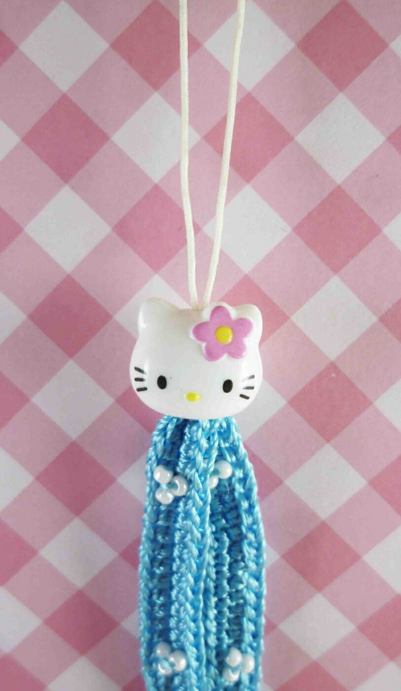 【震撼精品百貨】Hello Kitty 凱蒂貓 KITTY手機提帶-針織藍 震撼日式精品百貨